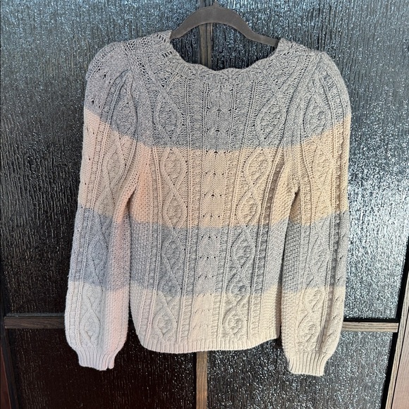 La Vie Rebecca Taylor Cable Striped Pullover sweater size XL - Picture 6 of 8